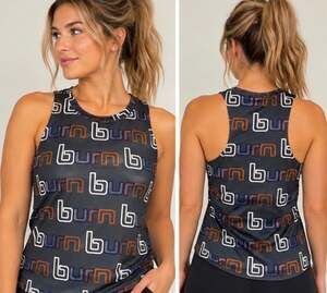 Burn Boot Camp Women’s XS All Over Logo Print Athletic Workout Tank Top